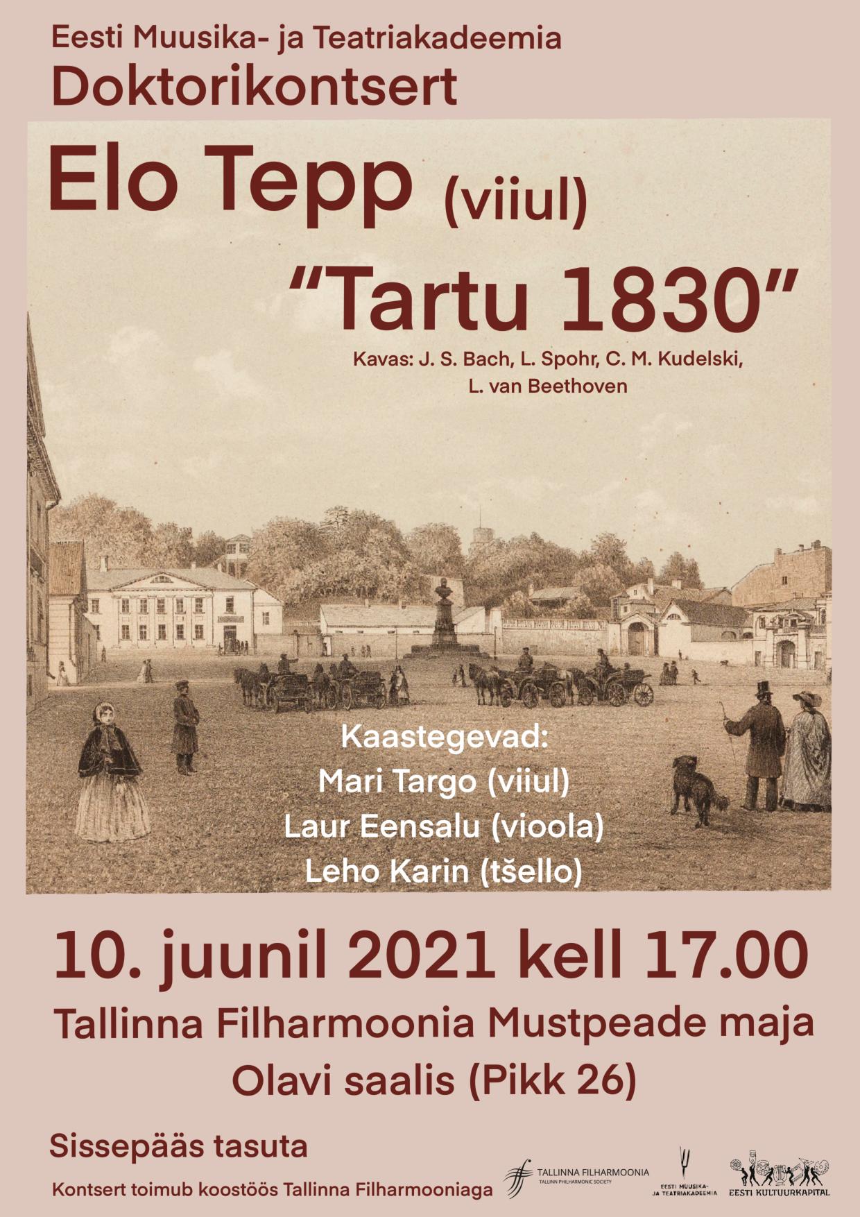 Eesti Muusika- ja Teatriakadeemia Doktorikontsert - Elo Tepp (viiul)